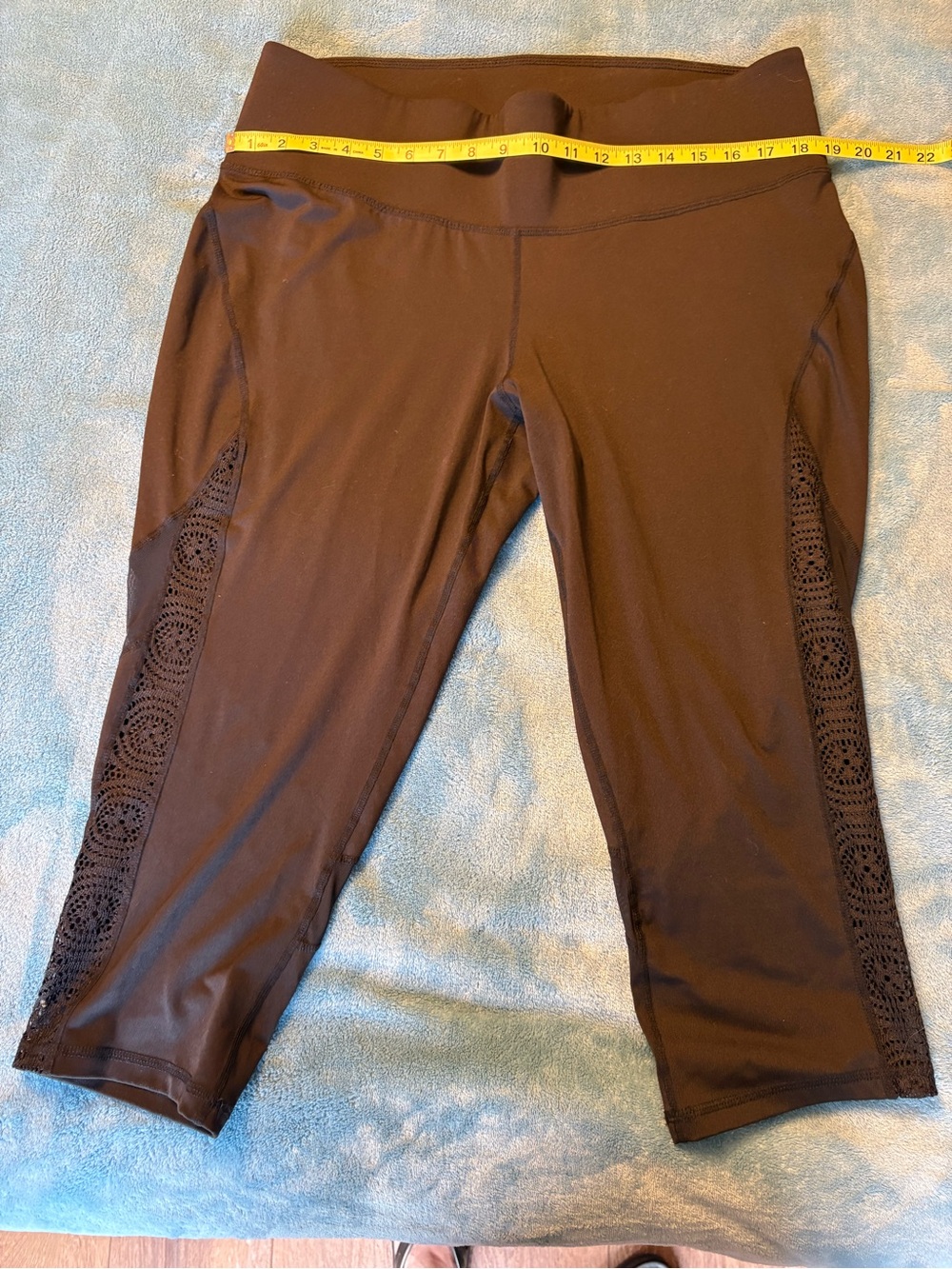 Lane Bryant Women’s Black Swim Capri with Side Crochet Panels